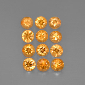 Gemas de granate espesartita naranja natural de  ct, corte redondo, VVS