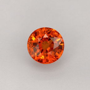 Granate espesartita naranja natural de 1,13 ct, corte redondo, VS-SI