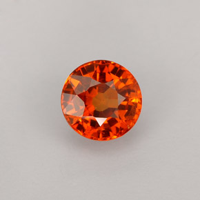 Granate espesartita naranja natural de 1,13 ct, corte redondo, VS-SI