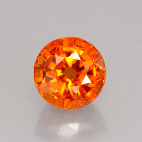 Granate espesartita naranja natural de 1,07 ct, corte redondo, VS