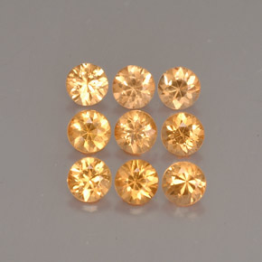 Gemas de granate espesartita naranja natural de  ct, corte redondo, VS