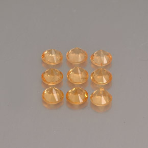 Gemas de granate espesartita naranja natural de  ct, corte redondo, VS