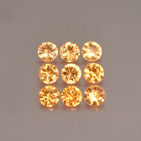 Gemas de granate espesartita naranja natural de  ct, corte redondo, VS