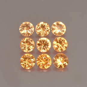 Gemas de granate espesartita naranja natural de  ct, corte redondo, VS