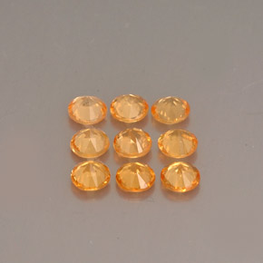 Gemas de granate espesartita naranja natural de  ct, corte redondo, VS