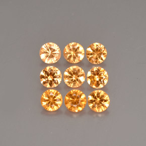 Gemas de Hilo de espesartita Naranja natural de  ct, Corte Redondo, VS