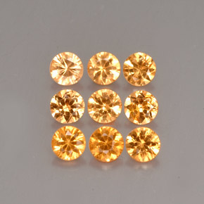 Gemas de Hilo de espesartita Naranja natural de  ct, Corte Redondo, VS