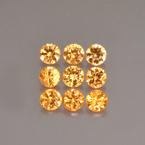 Gemas de granate espesartita naranja natural de  ct, corte redondo, VS