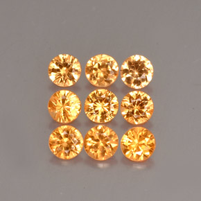 Gemas de granate espesartita naranja natural de  ct, corte redondo, VS