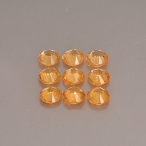 Gemas de granate espesartita naranja natural de  ct, corte redondo, VS