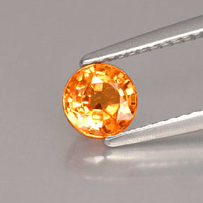 Hilo de espesartita Naranja natural de 1.01 ct, Corte Redondo, VS