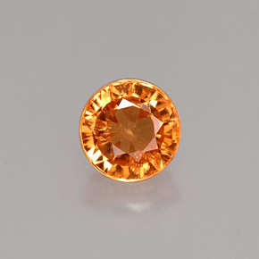 Granate espesartita naranja natural de 1,19 ct, corte redondo, VS