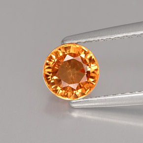 Granate espesartita naranja natural de 1,19 ct, corte redondo, VS