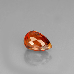 Granate espesartita naranja natural de 1,36 ct, briolette, VVS-VS