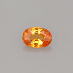 Granate espesartita naranja natural de 0,60 ct, corte óvalo, VS-SI