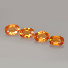 Gemas de granate espesartita naranja natural de  ct, corte óvalo, VS
