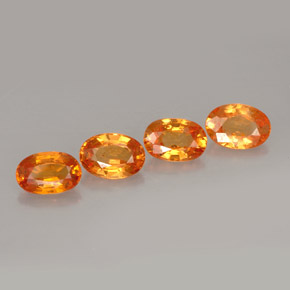 Gemas de granate espesartita naranja natural de  ct, corte óvalo, VS