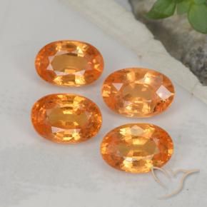 Gemas de Hilo de espesartita Ámbar naranja natural de 2.70 ct, Corte Óvalo, VS