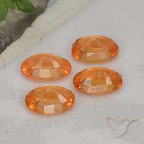 Gemas de Hilo de espesartita Ámbar naranja natural de 2.70 ct, Corte Óvalo, VS