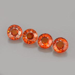 Gemas de granate espesartita naranja natural de  ct, corte redondo, VS