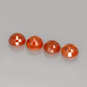 Gemas de granate espesartita naranja natural de  ct, corte redondo, VS