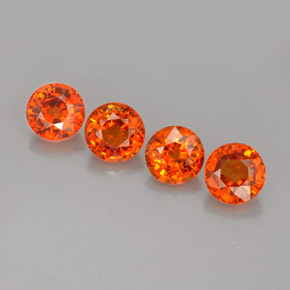 Gemas de granate espesartita naranja natural de  ct, corte redondo, VS