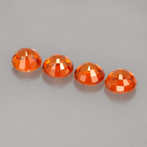 Gemas de granate espesartita naranja natural de  ct, corte redondo, VS