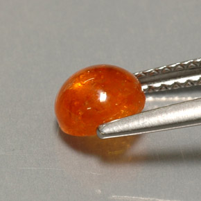 Granate espesartita naranja natural de 1,43 ct, transparente, transparente / translúcido