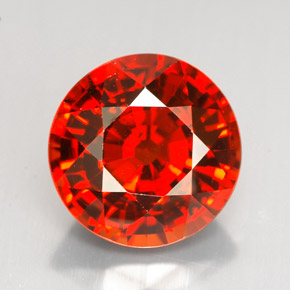 Granate espesartita naranja natural de 8,88 ct, corte redondo, VS-SI