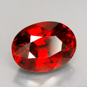 Granate espesartita rojo natural de 9,65 ct, corte óvalo, VS