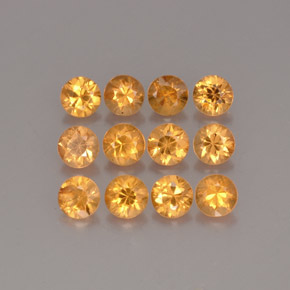Gemas de granate espesartita naranja natural de  ct, corte redondo, VS