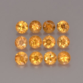 Gemas de granate espesartita naranja natural de  ct, corte redondo, VS