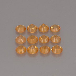 Gemas de granate espesartita naranja natural de  ct, corte redondo, VS