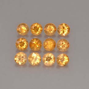Gemas de granate espesartita naranja natural de  ct, corte redondo, VS