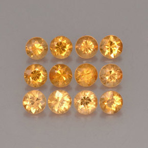 Gemas de granate espesartita naranja natural de  ct, corte redondo, VS