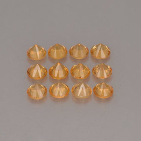 Gemas de granate espesartita naranja natural de  ct, corte redondo, VS