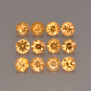 Gemas de Hilo de espesartita Naranja natural de  ct, Corte Redondo, VS