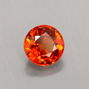 Granate espesartita naranja natural de 1,06 ct, corte redondo, VS