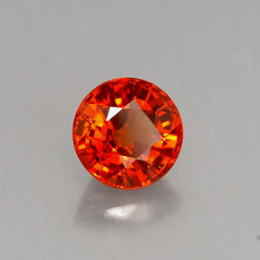 Granate espesartita naranja natural de 0,90 ct, corte redondo, VS