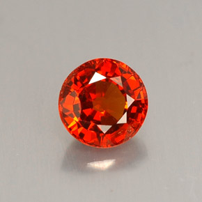 Granate espesartita naranja natural de 0,93 ct, corte redondo, VS