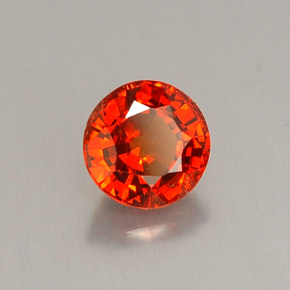 Granate espesartita naranja natural de 0,93 ct, corte redondo, VS