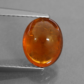 Granate espesartita naranja natural de 3,17 ct, transparente, transparente / translúcido