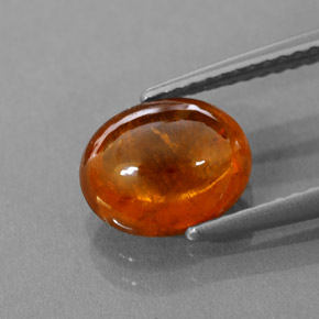 Granate espesartita naranja natural de 3,17 ct, transparente, transparente / translúcido