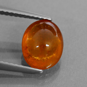Granate espesartita naranja natural de 3,41 ct, transparente, transparente / translúcido