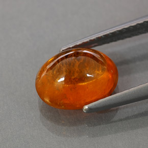 Granate espesartita naranja natural de 3,41 ct, transparente, transparente / translúcido