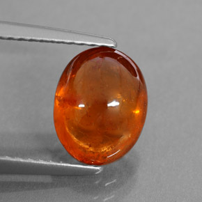 Granate espesartita naranja natural de 3,35 ct, transparente, transparente / translúcido