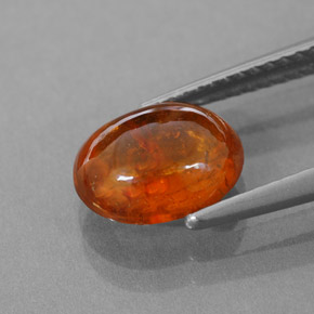 Granate espesartita naranja natural de 3,35 ct, transparente, transparente / translúcido