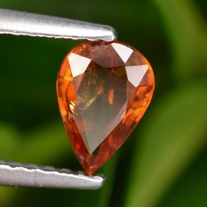 Granate espesartita naranja natural de 0,77 ct, en forma de pera, VS-SI
