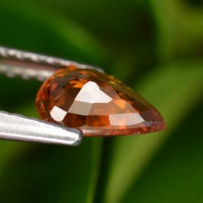 Granate espesartita naranja natural de 0,77 ct, en forma de pera, VS-SI