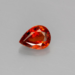Granate espesartita naranja natural de 0,83 ct, en forma de pera, VVS-VS